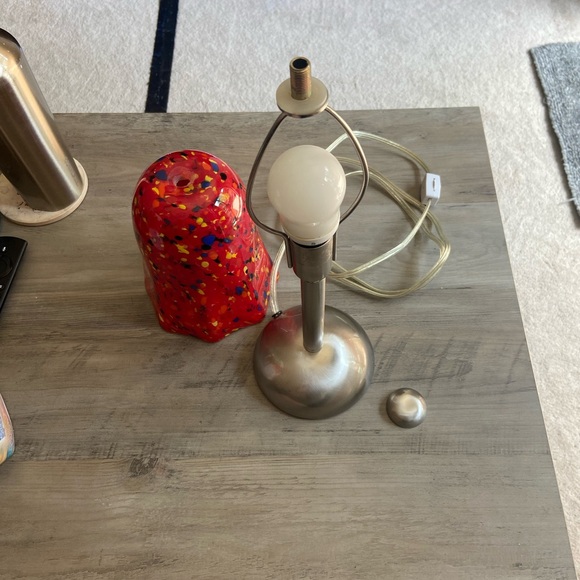 Red Glass Lamp - Picture 6 of 7